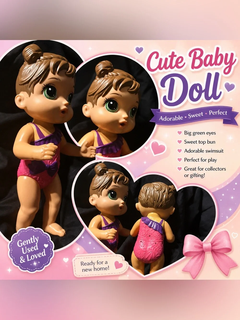 Baby alive, splash and snuggle doll.